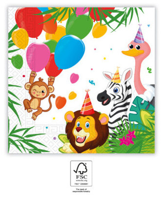 Junglă Balloons 20 buc șervețel 33x33 cm FSC