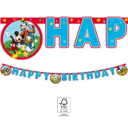 Disney Mickey  Rock the House Inscripție Happy Birthday FSC 2 m