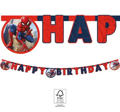 Omul Păianjen Crime Fighter Banner Happy Birthday FSC 2 m