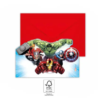 Avengers Infinity Stones invitație pentru petrecere set de 6 FSC