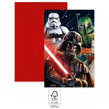 Invitație petrecere Star Wars Galaxy 6 buc FSC