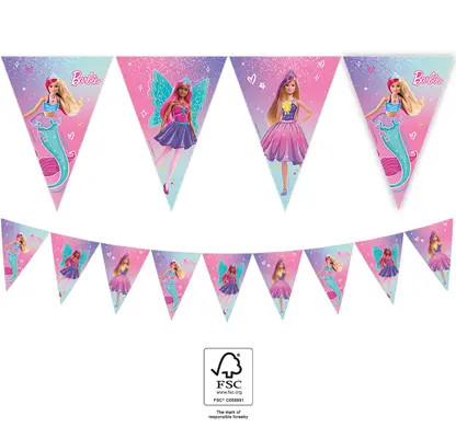 Barbie Fantasy ghirlandă de steaguri FSC 2,3 m