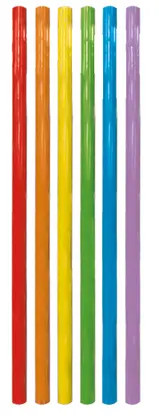 Colorat Multicolor paie din plastic, set de 6