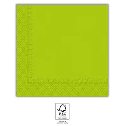 Colorat Unicolour Șervețel Light Green Verde 20 bucăți 33x33 cm FSC