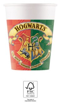 Harry Potter Hogwarts Houses pahar din hârtie 8 buc 200 ml FSC