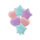 Colorat Pastel Blue Pink Lilac set de 6 bucăți balon folie inimă, stea 46 cm