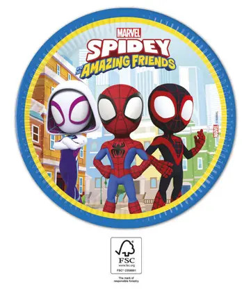 Omul Păianjen Spidey Farfurie de hârtie FSC 23 cm, 8 buc