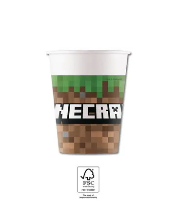 Minecraft Green pahar de hârtie 8 buc 200 ml FSC