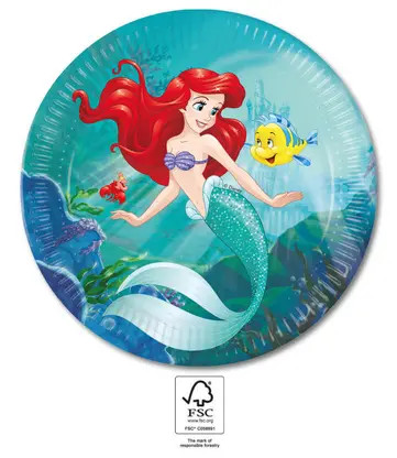 Prințesele Disney Ariel Curious farfurie de hârtie 8 buc 23 cm FSC