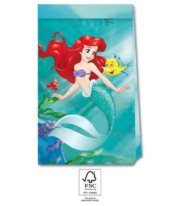 Prințesele Disney Ariel Curious pungă de hârtie 4 buc FSC