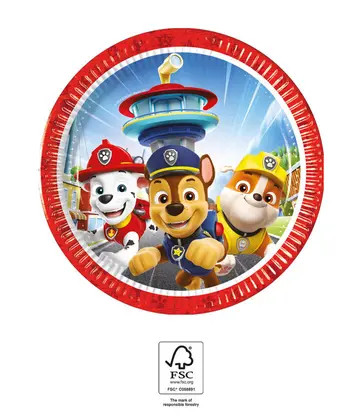 Patrula Cățelușilor Rescue Heroes farfurie de hârtie 8 buc 20 cm FSC