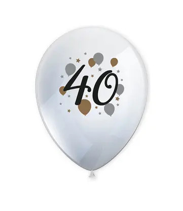 La mulți ani Milestone Baloane Happy Birthday 40, set de 6, 11 inch (27,5 cm)