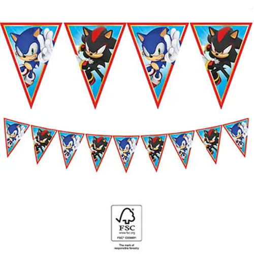 Sonic Ariciul Sega Banner Garland Sonic ariciul FSC 2,3 m