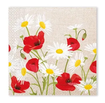 Daisies Poppies, Șervețele 20 buc 33x33 cm FSC