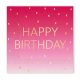 La mulți ani Golden Pink Șervețel Happy Birthday 20 buc 33x33 cm FSC