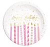 La mulți ani Candles Happy Birthday papírtányér 8 db-os 23 cm FSC