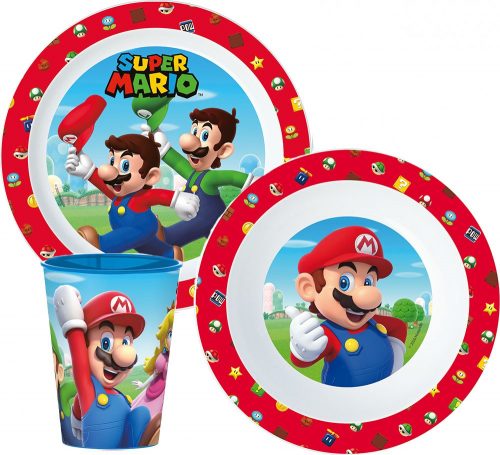 Super Mario set de vase, set micro plastic, cu ceașcă de 260 ml