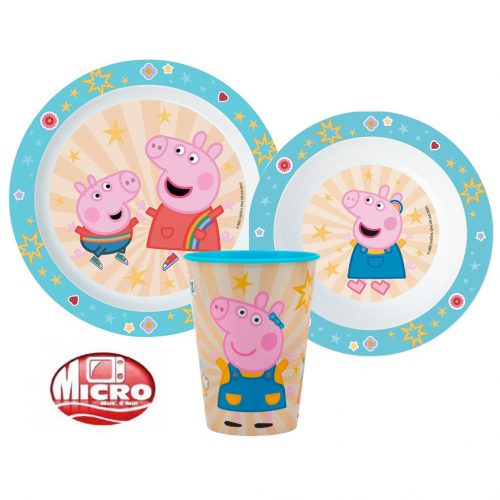 Purcelușa Peppa set de veselă, set de plastic micro, cu pahar de 260 ml