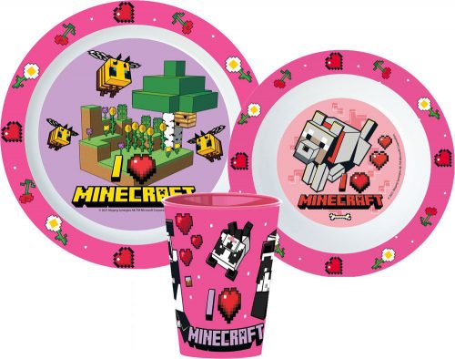 Minecraft set de vase, set de plastic pentru microunde, cană 260 ml