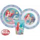 Prințesele Disney Set de masă Ariel, micro set din plastic, cană 260 ml