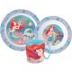 Prințesele Disney Set de cină Ariel, set microplastic cu cană de 350 ml