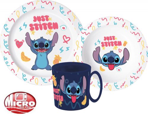 Disney Lilo și Stitch Set de masă Disney Lilo & Stitch Palms, set din plastic micro cu cană de 350 ml