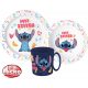 Disney Lilo și Stitch Set de masă Disney Lilo & Stitch Palms, set din plastic micro cu cană de 350 ml