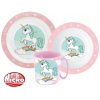 Unicorn Range set de veselă, set micro din plastic cu cană 350 ml